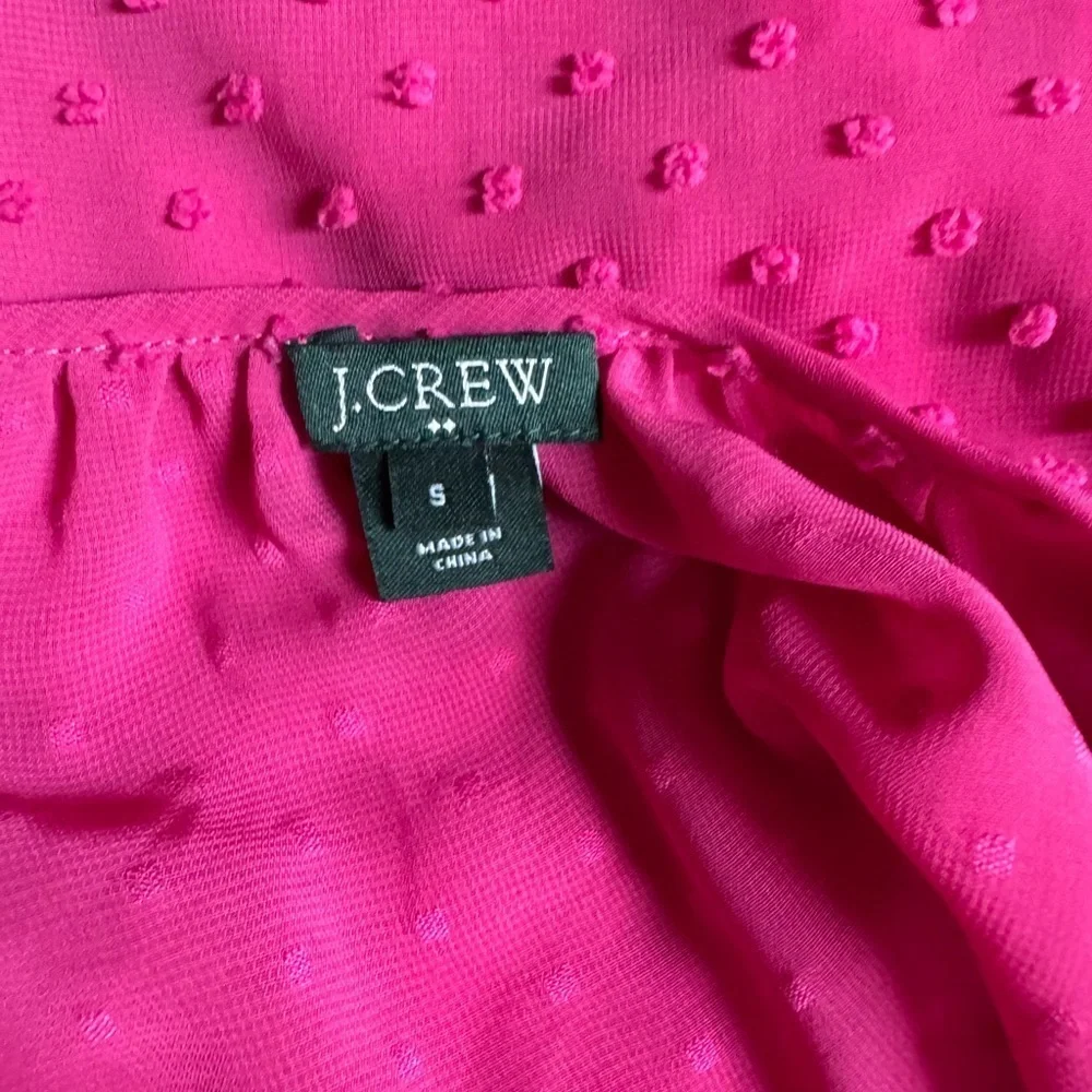 J.Crew Sheer Pink Swiss Dot Blouse Size Small